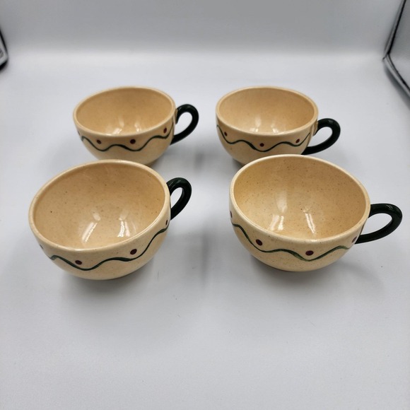Metlox Other - Metlox Poppytrail Green Rooster Flat Cups California 4 cups only